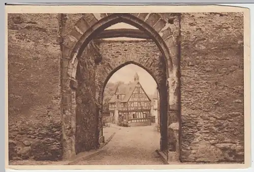 (19509) Ganzsache Rhens, Stadttor, Altes Rathaus 1935