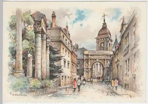 (19499) Künstler AK Besancon, Porte Noire, Kathedrale