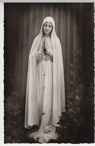 (19476) Foto AK Skulptur, Unsere Liebe Frau von Fatima, nach 1945