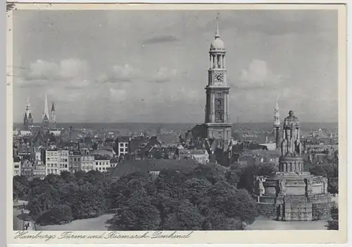 (19463) AK Hamburg, Türme, Bismarckdenkmal 1934