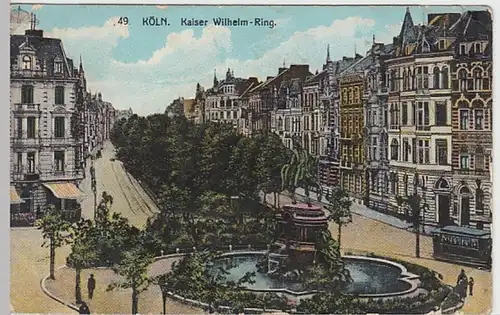 (19454) AK Köln, Kaiser Wilhelm Ring, Feldpost 1914