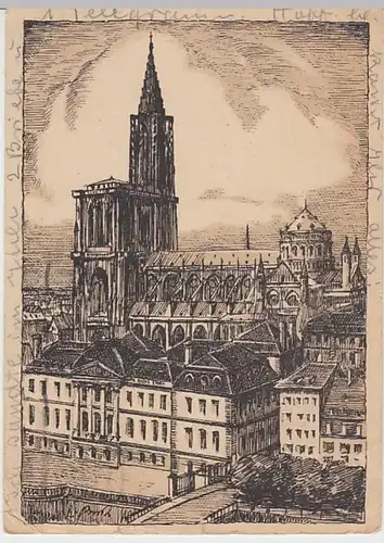 (19429) Künstler AK Straßburg, Strasbourg, Münster 1950