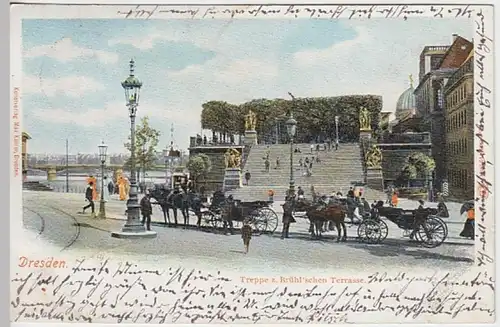 (19417) AK Dresden, Brühlsche Terrasse 1897