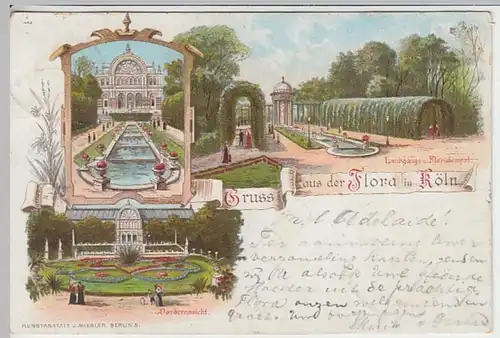 (19404) AK Gruß aus der Flora in Köln, Litho 1897
