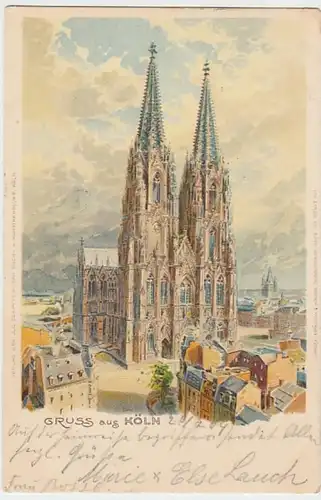 (19402) Künstler AK Köln, Dom 1904