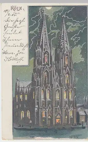 (19392) Künstler AK Köln, Dom, Soldatenpostkarte 1901