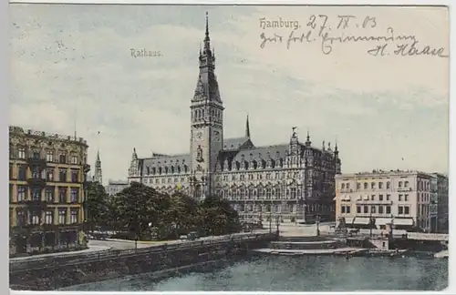 (19343) AK Hamburg, Rathaus 1903