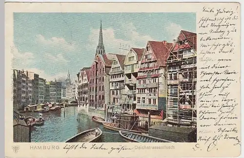 (19328) AK Hamburg, Deichstraßenfleet 1904