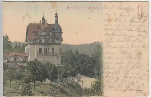 (19310) AK Karlsbad, Karlovy Vary, Jägerhof 1904