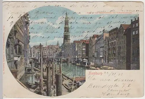 (19300) AK Hamburg, Fleet Reimersbrücke, Katharinenstraße 1903