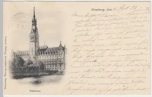 (19298) AK Hamburg, Rathaus 1897