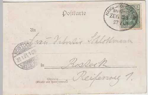 (19291) AK Gruß aus Hamburg, Helgoländer Straße, Bahnpost 1901