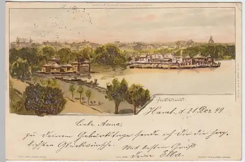 (19288) Künstler AK Hamburg, Alsterlust 1899