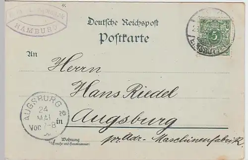 (19280) AK Gruß aus Hamburg, Winser Baum, Mondscheinkarte 1900