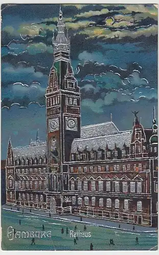 (19276) AK Hamburg, Rathaus, Silberdruck 1911