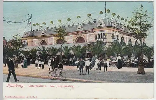 (19265) AK Hamburg, Alsterpavillon, Am Jungfernstieg 1905