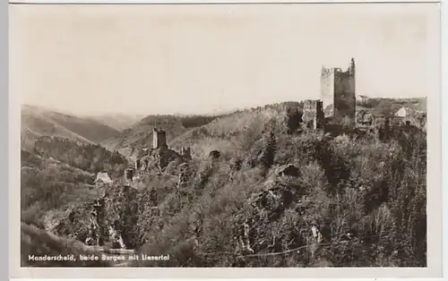 (19239) Foto AK Manderscheid, Oberburg, Niederburg 1953