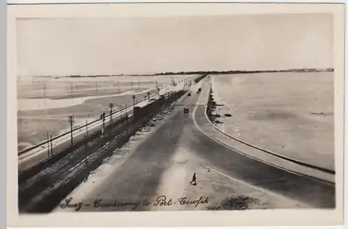 (19224) Foto AK Suez, Sues, Damm zum Hafen