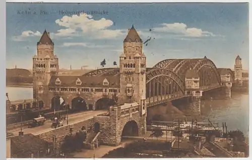 (19158) AK Köln, Hohenzollernbrücke 1915