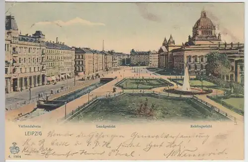 (19150) AK Leipzig, Reichsgericht, gelaufen 1909