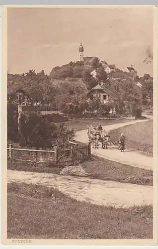 (19142) AK Andechs, Ortsansicht mit Rinderfuhrwerk, vor 1945