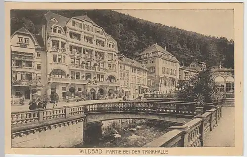 (19119) AK Bad Wildbad, Partie an der Trinkhalle 1923