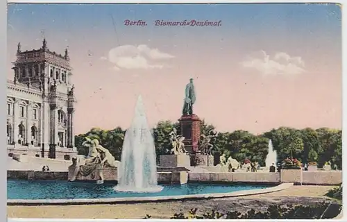 (19090) AK Berlin, Bismarckdenkmal, Feldpost 1915