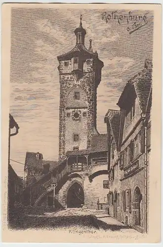 (19056) Künstler AK G. O. Dietrich, Rothenburg, Tauber, Klingentor, v. 1945