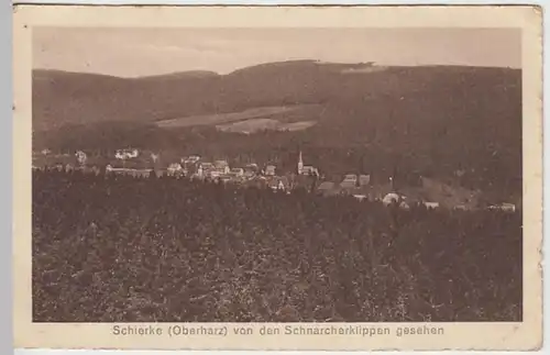 (19019) AK Schierke, Blick von den Schnarcherklippen, SST 1927