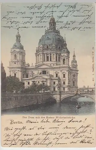 (19015) AK Berlin, Dom, Kaiser Wilhelm Brücke 1902