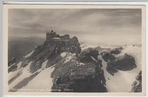 (18970) Foto AK Zugspitze, Münchner Haus 1930