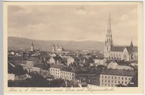 (18920) AK Linz, Neuer Dom, Kapuzinerkirche, um 1927