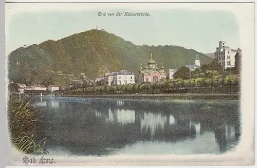 (18888) AK Bad Ems, Blick von der Kaiserbrücke, bis 1905