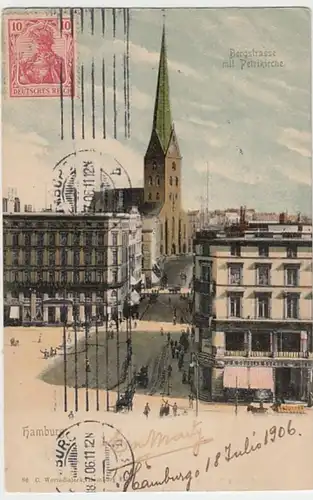 (18870) AK Hamburg, Bergstraße, Petrikirche 1906