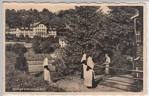 (18853) Foto AK Bad Adelholzen, Ortsansicht, Ordensschwestern 1930er