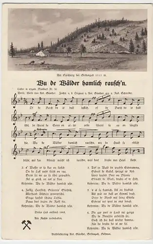 (18846) AK Liedkarte, A. Günther, Wu de Wälder hamlich rausch'n, v. 1945