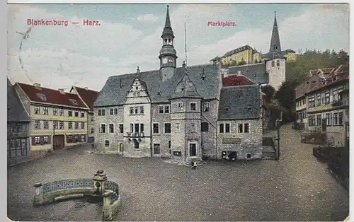 (18809) AK Blankenburg, Harz, Marktplatz 1908