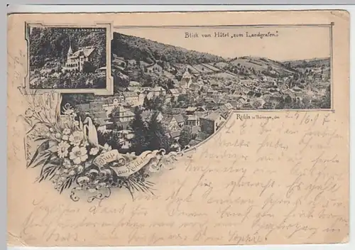 (18807) AK Gruß aus Ruhla, Hotel zum Landgrafen 1897