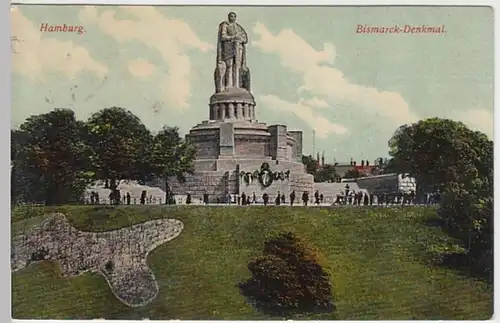 (18805) AK Hamburg, Bismarckdenkmal 1906