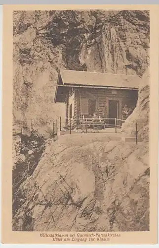 (18788) AK Höllentalklamm, Hütte am Eingang, vor 1945