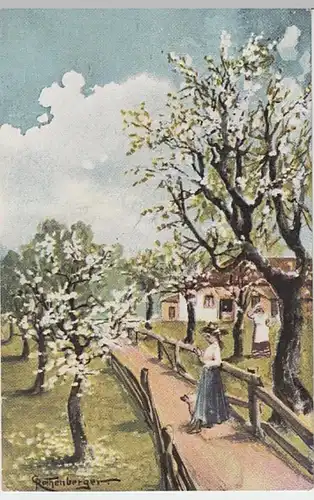 (18774) Künstler AK Rothenberger, Frühling, Junge Frau mit Buch, v. 1945