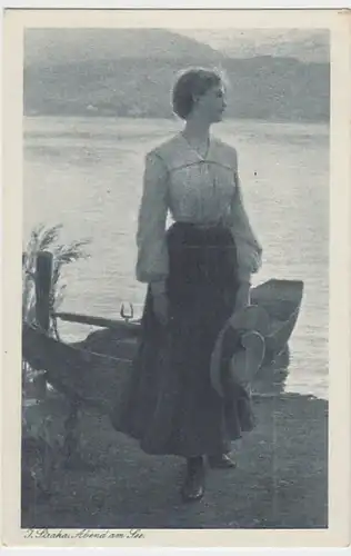 (18751) Künstler AK J. Straka, Abend am See 1916