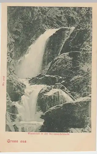 (18709) AK Gruß aus der Ravennaschlucht, Wasserfall, bis 1905