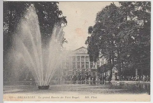 (18675) AK Bruxelles, Brüssel, Kgl. Park, Gr. Bassin, Feldpost, vor 1945