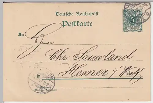 (18586) Ganzsache DR 1897