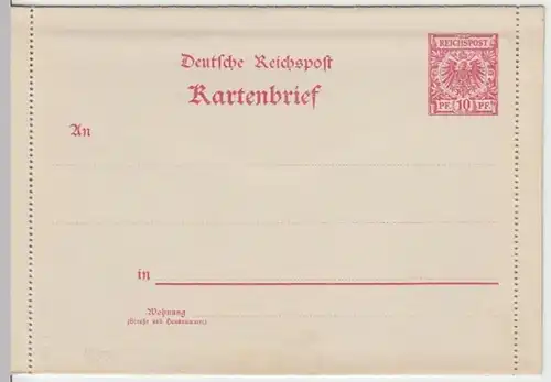 (18584) Ganzsache Kartenbrief Deutsche Reichspost unbenutzt