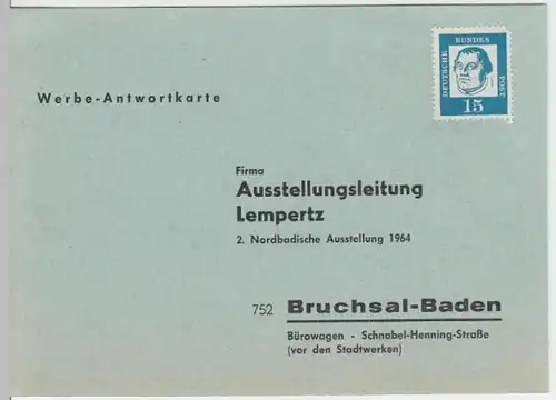 (18559) Postkarte 2. Nordbadische Ausstellung Bruchsal 1964