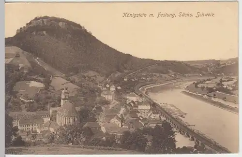 (18516) AK Königstein, Stadt u. Festung, vor 1945