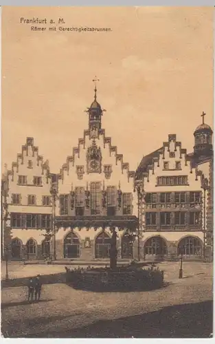 (18393) AK Frankfurt (Main), Römer mit Gerechtigkeitsbrunnen 1912