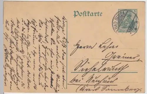 (18328) Ganzsache DR Bad Sulza 1915